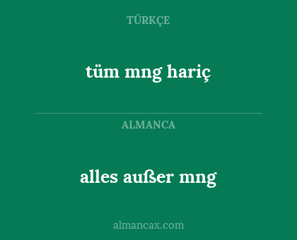 tüm mng hariç - alles außer mng