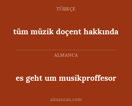 tüm müzik doçent hakkında - es geht um musikproffesor