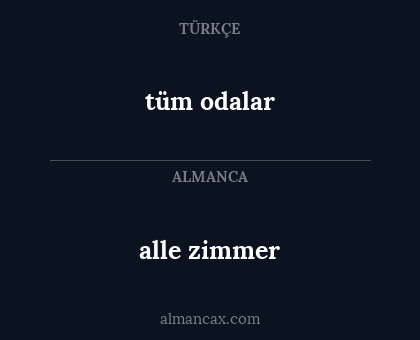 alle zimmer - tüm odalar
