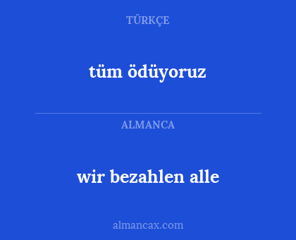 wir bezahlen alle - tüm ödüyoruz