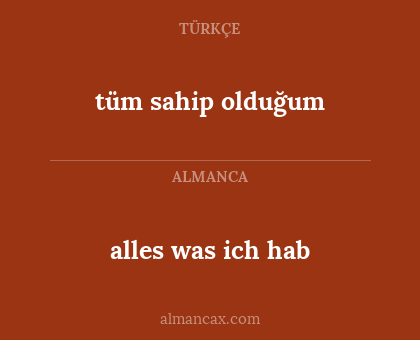 alles was ich hab - tüm sahip olduğum
