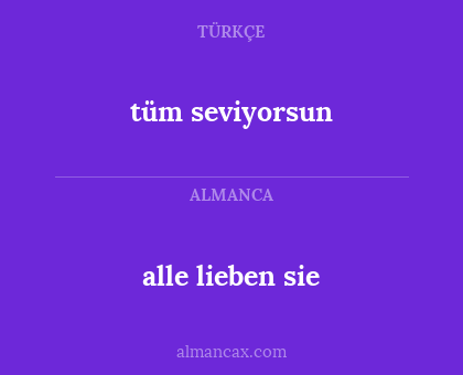 tüm seviyorsun - alle lieben sie