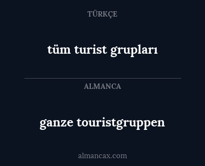 tüm turist grupları - ganze touristgruppen