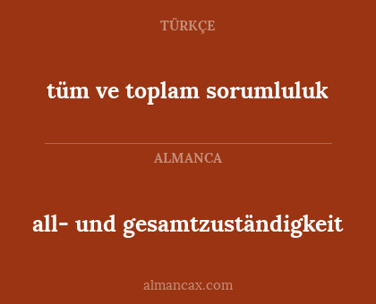 all- und gesamtzuständigkeit - tüm ve toplam sorumluluk