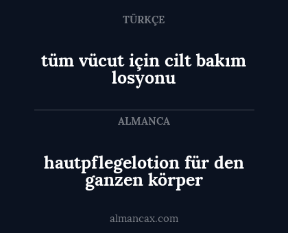 hautpflegelotion für den ganzen körper - tüm vücut için cilt bakım losyonu