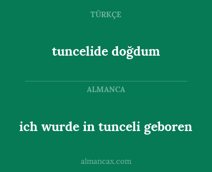 tuncelide doğdum - ich wurde in tunceli geboren