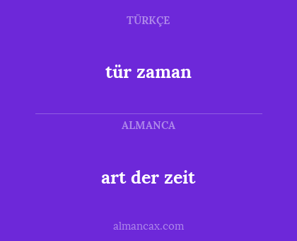 art der zeit - tür zaman