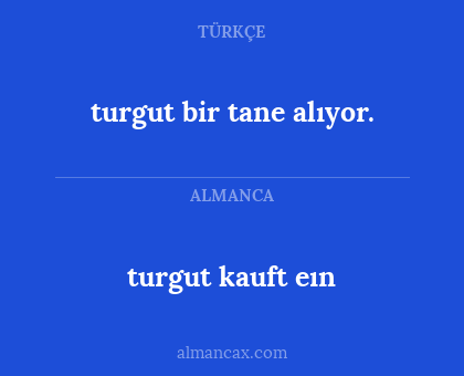 turgut bir tane alıyor. - turgut kauft eın