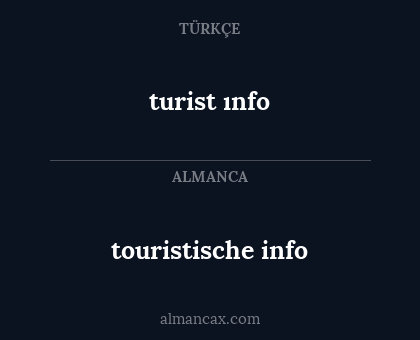 touristische info - turist ınfo