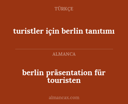 berlin präsentation für touristen - turistler için berlin tanıtımı