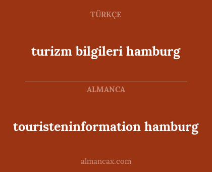 touristeninformation hamburg - turizm bilgileri hamburg