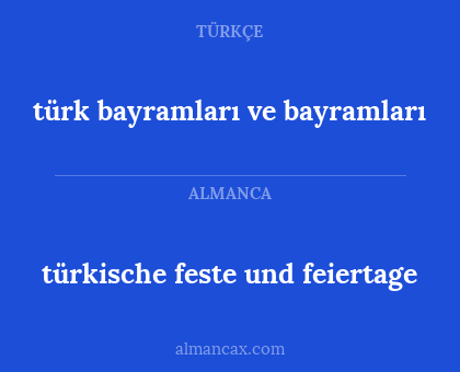 türk bayramları ve bayramları - türkische feste und feiertage