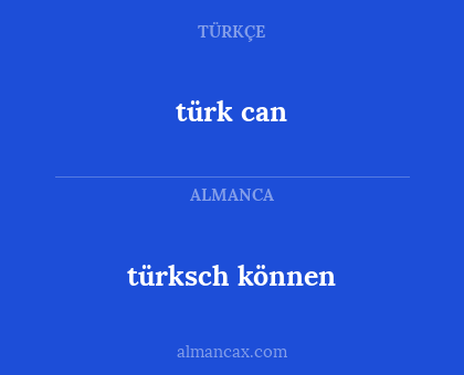 türksch können - türk can