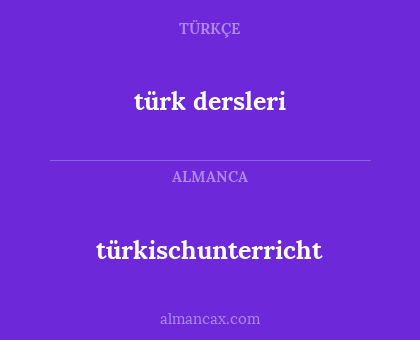 türkischunterricht - türk dersleri