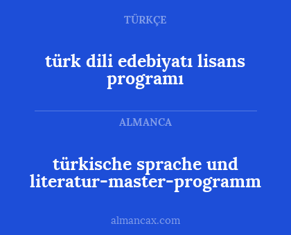 türkische sprache und literatur-master-programm - türk dili edebiyatı lisans programı