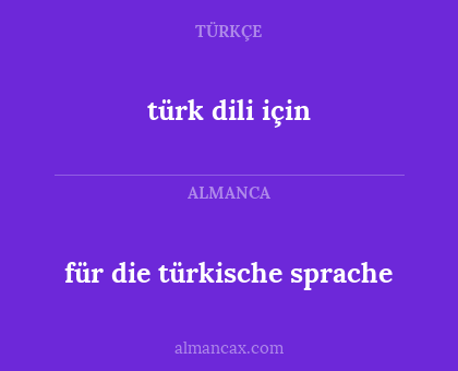 türk dili için - für  die türkische sprache