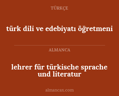 lehrer für türkische sprache und literatur - türk dili ve edebiyatı öğretmeni