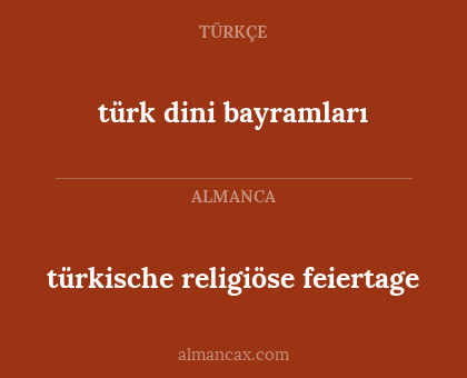 türk dini bayramları - türkische religiöse feiertage
