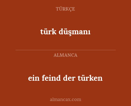 türk düşmanı - ein feind der türken