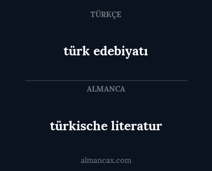 türk edebiyatı - türkische literatur