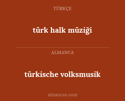 türk halk müziği - türkische volksmusik