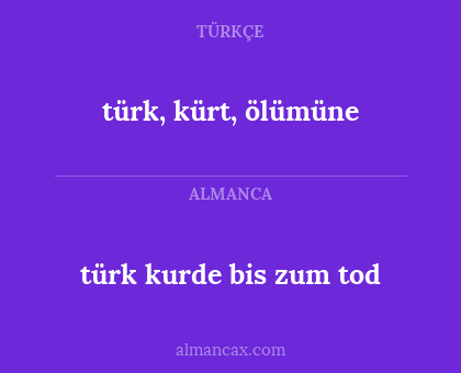 türk, kürt, ölümüne - türk kurde bis zum tod