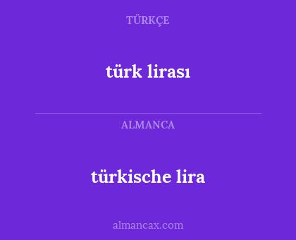 türk lirası - türkische lira