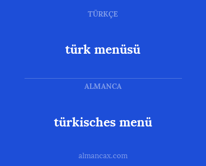 türkisches menü - türk menüsü