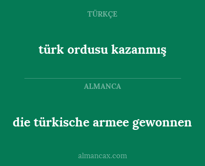 die türkische armee gewonnen - türk ordusu kazanmış