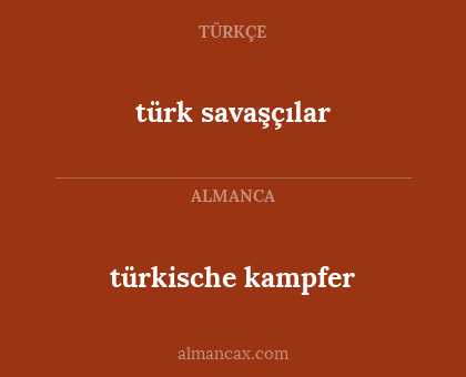 türkische kampfer - türk savaşçılar