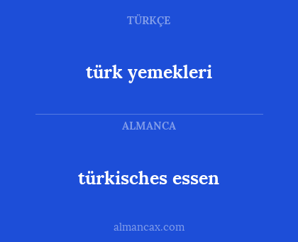 türkisches essen - türk yemekleri