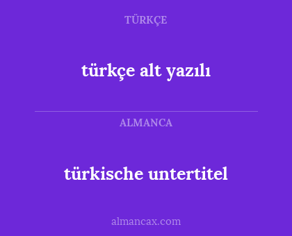 türkische untertitel - türkçe alt yazılı