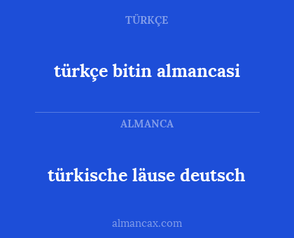 türkische läuse deutsch - türkçe bitin almancasi
