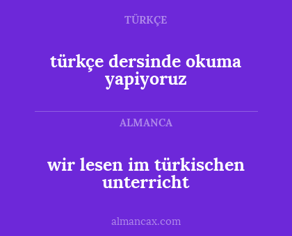 wir lesen im türkischen unterricht - türkçe dersinde okuma yapiyoruz