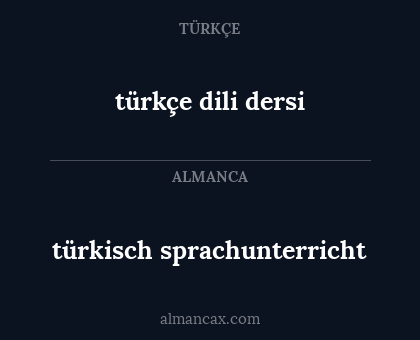 türkçe dili dersi - türkisch sprachunterricht