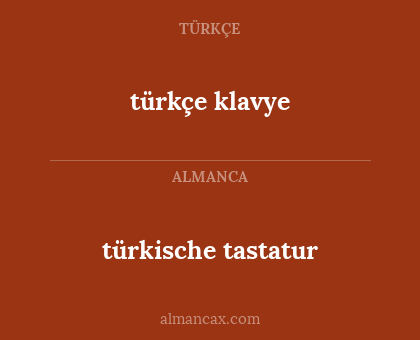 türkçe klavye - türkische tastatur