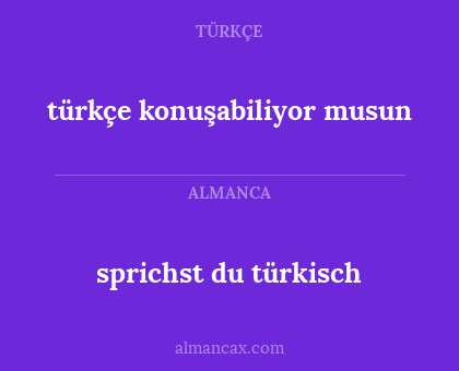 sprichst du türkisch - türkçe konuşabiliyor musun