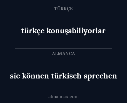 türkçe konuşabiliyorlar - sie können türkisch sprechen