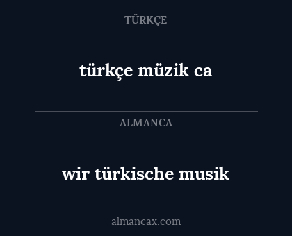 türkçe müzik ca - wir türkische musik