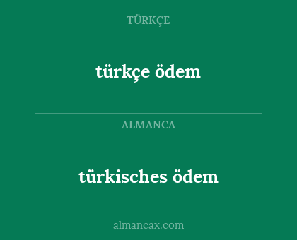 türkçe ödem - türkisches ödem