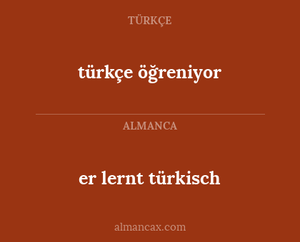 er lernt türkisch - türkçe öğreniyor