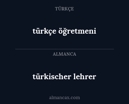 türkçe öğretmeni - türkischer lehrer