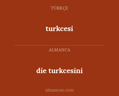 turkcesi - die turkcesini