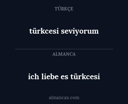 ich liebe es türkcesi - türkcesi seviyorum