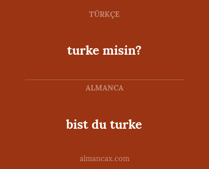 turke misin? - bist du turke