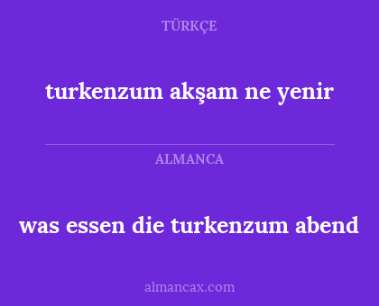 turkenzum akşam ne yenir - was essen die turkenzum abend