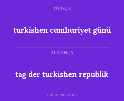 turkishen cumhuriyet günü - tag der turkishen republik