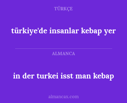 in der turkei isst man kebap - türkiye'de insanlar kebap yer
