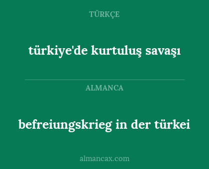 befreiungskrieg in der türkei - türkiye'de kurtuluş savaşı