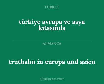 truthahn in europa und asien - türkiye avrupa ve asya kıtasında